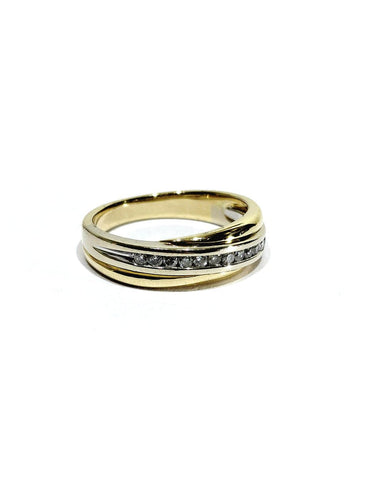 54 Bague Mouvement en or jaune et diamants 58 Facettes 1794555
