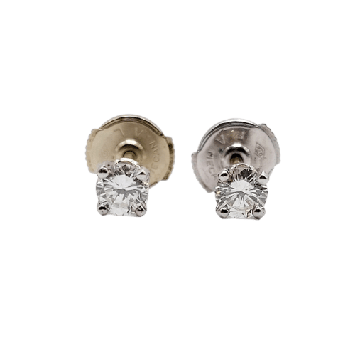 Puces d'oreilles vintage en or 18k et diamants