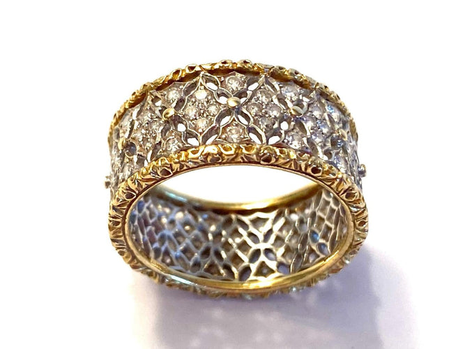 49 Buccellati Eternelle Vietri - Bague en or jaune et blanc avec diamants 58 Facettes AZ-JAUETE006370