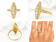 55.5 Bague marquise en or jaune et diamants 58 Facettes 33721