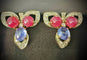 Boucles d'oreilles transformables en or 18 carats, rubis, saphirs et diamants 58 Facettes Boucles 1