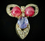 Boucles d'oreilles transformables en or 18 carats, rubis, saphirs et diamants 58 Facettes Boucles 1