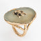 Bague 60 Bague cocktail grenouille sur nénuphar en or jaune 14 carats et agate 58 Facettes G14173