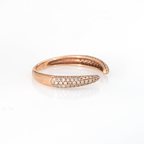 Bague Bague griffe ouverte pavée de diamants en or rose 14 carats 58 Facettes G14197
