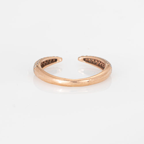 Bague Bague griffe ouverte pavée de diamants en or rose 14 carats 58 Facettes G14197