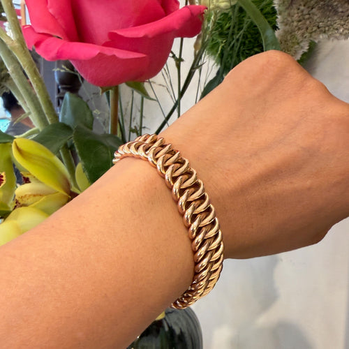 Bracelet ancien à maillons ovales allongés en or 14k 58 Facettes 69DC59320180400A8578F7860D4025C0