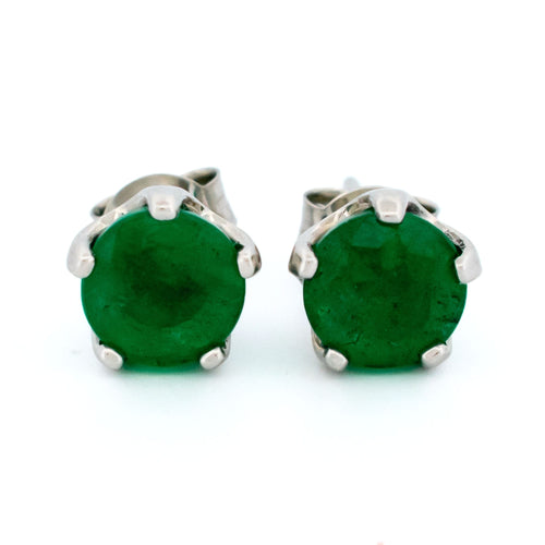 Boucles d'oreilles Boucles d’oreilles puces en platine avec émeraudes de 2,76 ct 58 Facettes C6BDB1AFF185464FAE3658D3AAC06801