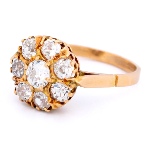 56 Bague cluster ancienne en or 14k et diamants 58 Facettes D39F64A5246947F991169FA5FE4AB769