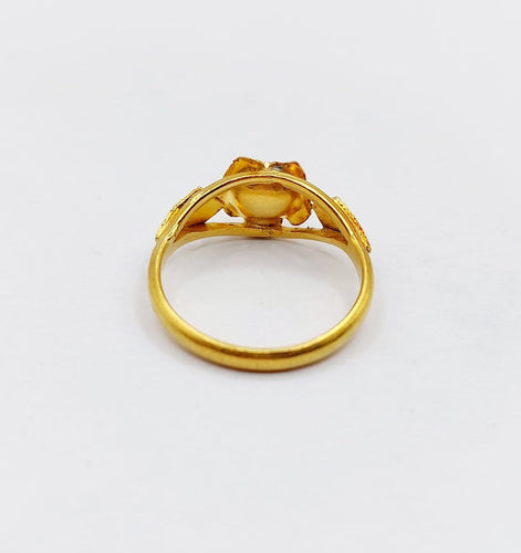 51 Art nouveau - Bague en or rose 18K ciselé 58 Facettes A07575