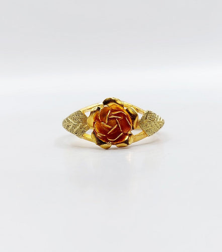 51 Art nouveau - Bague en or rose 18K ciselé 58 Facettes A07575