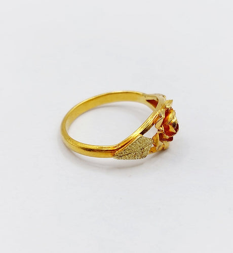 51 Art nouveau - Bague en or rose 18K ciselé 58 Facettes A07575