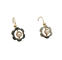 Dormeuses fleurs anciennes en or blanc et jaune 18k et perle