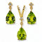 Boucles d'oreilles Green Radiance - Parure en or jaune 14 kt, péridots et diamants 58 Facettes S001