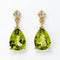 Boucles d'oreilles Green Radiance - Parure en or jaune 14 kt, péridots et diamants 58 Facettes S001