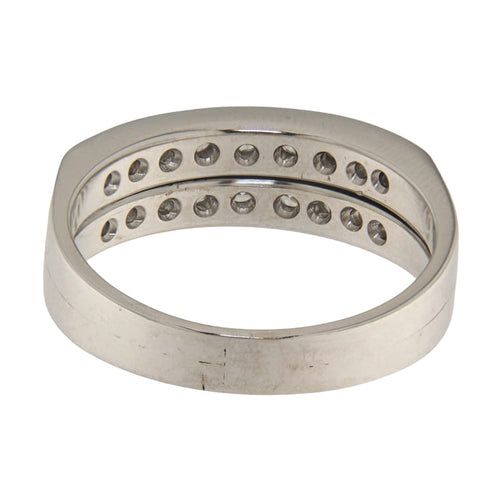 66 Bague jonc en or blanc avec diamants 0,90 ct 58 Facettes G3993