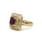 53 Bague ballerine en or jaune 18K, diamants baguette et rubis 58 Facettes SA019