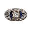 53 Bague marquise Art déco en or rose, diamants et saphirs 58 Facettes A07579