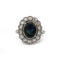 54 Bague marguerite en or blanc, diamants et saphir 58 Facettes SA029