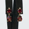 Boucles d'oreilles Parure boucles d’oreilles et pendentif en or jaune, grenats et diamants 58 Facettes S002