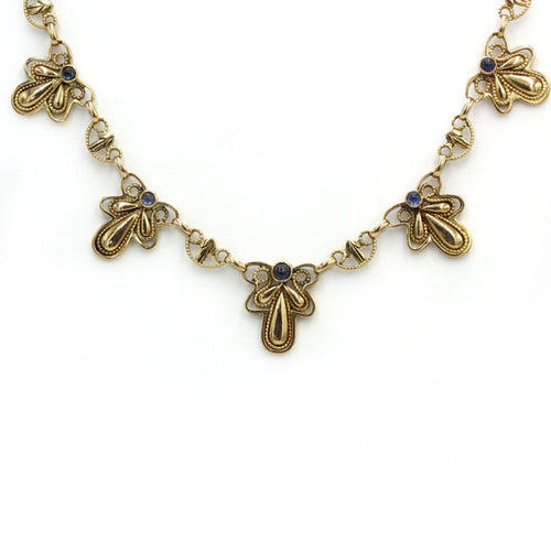 Collier Collier ancien en or 750 et saphirs cabochons 58 Facettes 1359