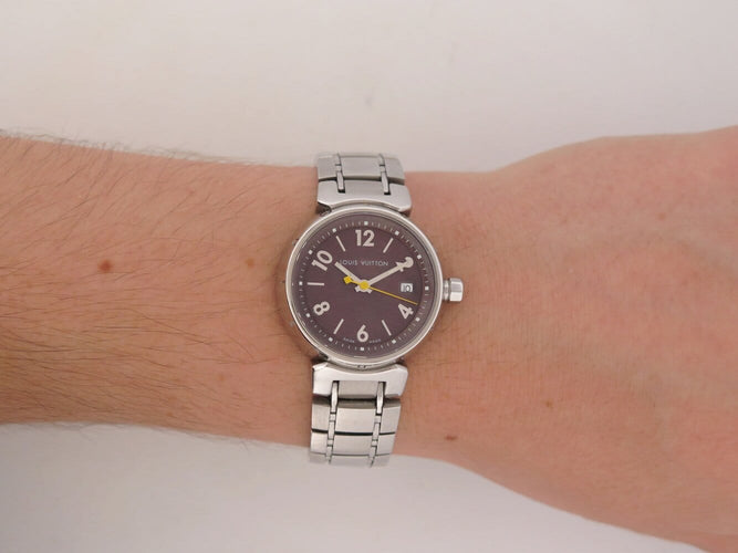 Louis Vuitton Tambour - Montre Q1211 28 mm en acier 58 Facettes 275944