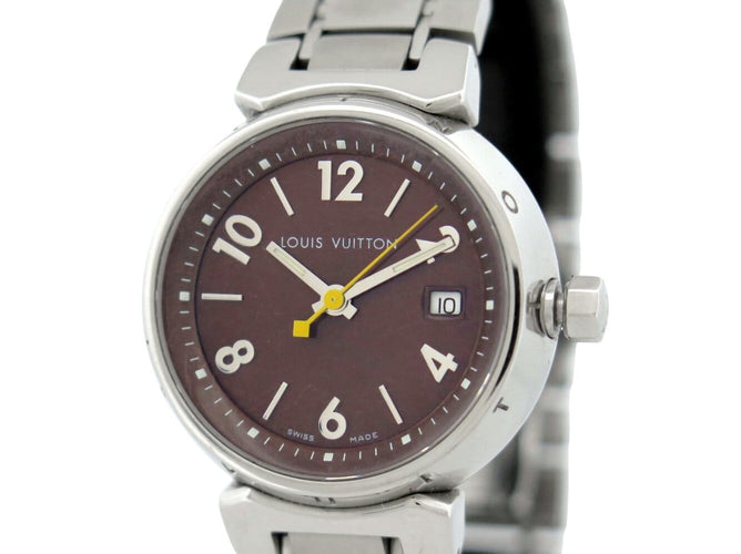 Louis Vuitton Tambour - Montre Q1211 28 mm en acier 58 Facettes 275944