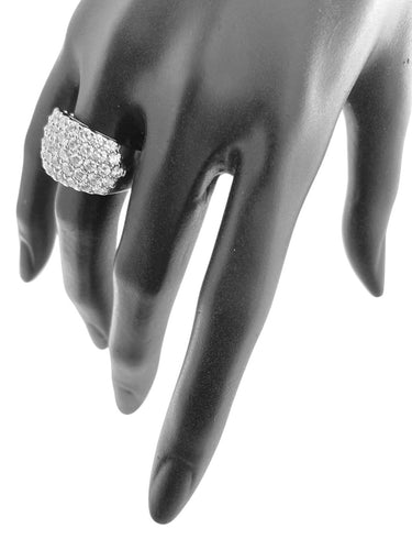 56 Bague cocktail certifiée HRD en or blanc 18 carats et diamants 58 Facettes A2089