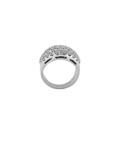 56 Bague cocktail certifiée HRD en or blanc 18 carats et diamants 58 Facettes A2089