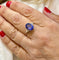 61 Solitaire - Bague en or blanc, tanzanite et diamants 58 Facettes Obt