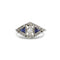 54 Art déco - Bague en or blanc 750, saphir et diamants taille rose 58 Facettes SA016