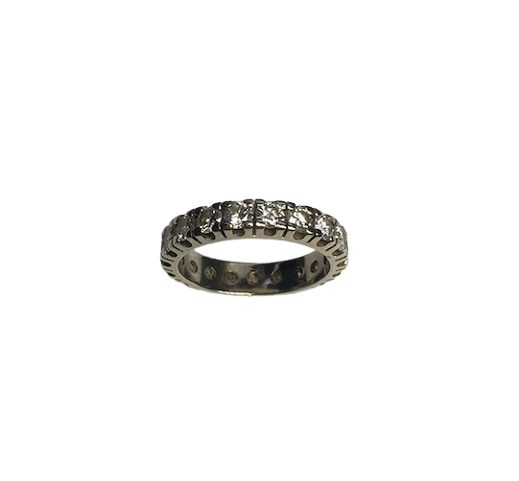 53 Bague alliance américaine en or blanc 18K et diamants 58 Facettes BOP/260048