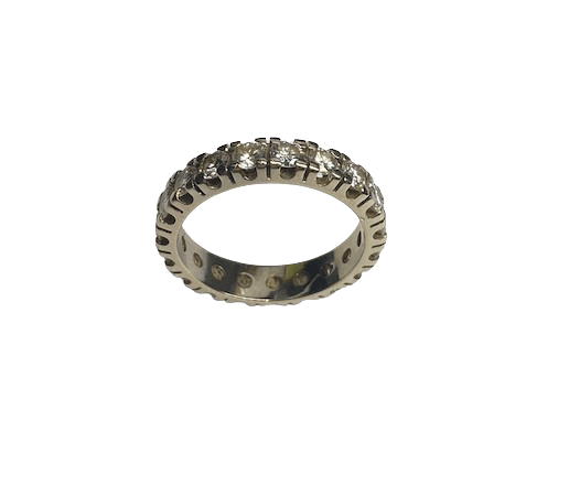 53 Bague alliance américaine en or blanc 18K et diamants 58 Facettes BOP/260048