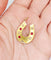 Pendentif fer à cheval en or 18k, perles et verres rouges 58 Facettes A07533