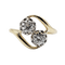 55 Bague toi et moi antique en or 18k, platine et diamants 58 Facettes A07523