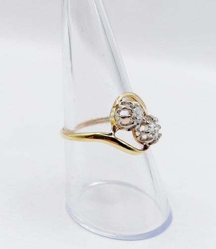 55 Bague toi et moi antique en or 18k, platine et diamants 58 Facettes A07523