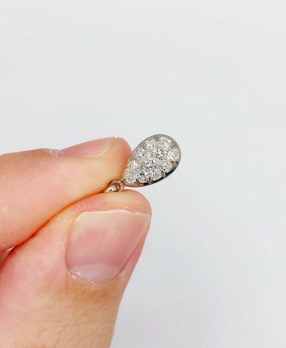 Pendentif antique en or blanc, platine et diamants taille ancienne 58 Facettes A07518