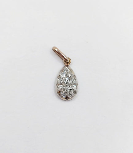 Pendentif antique en or blanc, platine et diamants taille ancienne 58 Facettes A07518