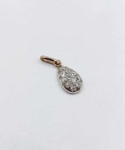 Pendentif antique en or blanc, platine et diamants taille ancienne 58 Facettes A07518