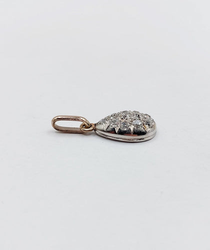 Pendentif antique en or blanc, platine et diamants taille ancienne 58 Facettes A07518