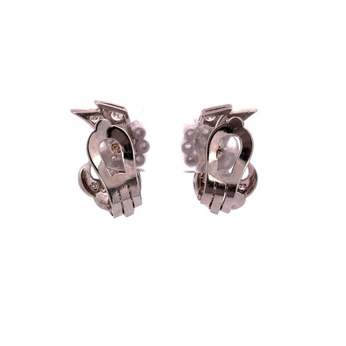Boucles d'oreilles Art déco - Boucles d'oreilles en platine et diamants 58 Facettes 50480