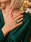 Bague 55 Bague en or jaune avec émeraude colombienne et diamants 58 Facettes 50481