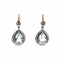 Boucles d'oreilles en or jaune, argent, aigue-marine et diamants 58 Facettes 50482