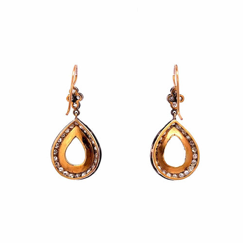 Boucles d'oreilles en or jaune, argent, aigue-marine et diamants 58 Facettes 50482