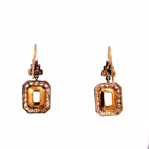 Boucles d'oreilles vintage en or, argent, aigues-marines et diamants 58 Facettes 50483
