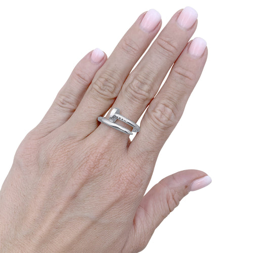Bague 57 Cartier Juste un Clou - Bague classique en or blanc 58 Facettes 35840