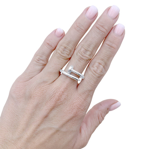 Bague 57 Cartier Juste un Clou - Bague classique en or blanc 58 Facettes 35840