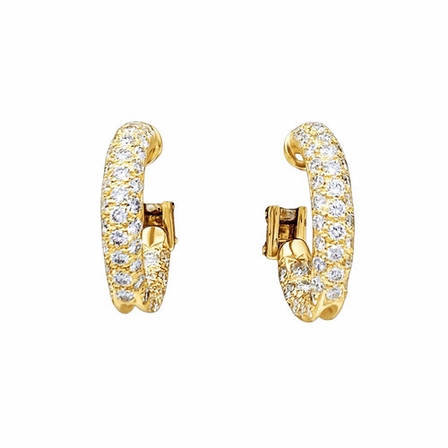 Boucles d'oreilles Boucles d'oreilles créoles en or jaune et diamants 58 Facettes 35813