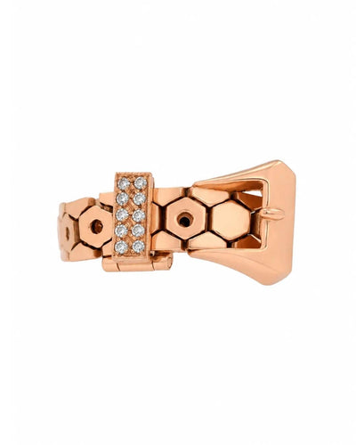 53 Bague ceinture serpent en or rose 18 kt et diamants 58 Facettes c337re