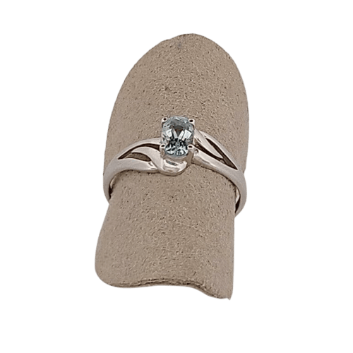 53 Bague aigue-marine en or blanc 58 Facettes 2779533