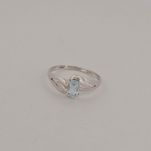 53 Bague aigue-marine en or blanc 58 Facettes 2779533